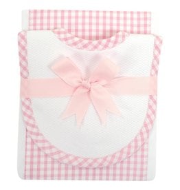 3 Marthas Burp/Drooler Set Pink Gingham