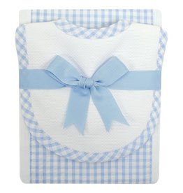 3 Marthas Burp/Drooler Set Blue Gingham