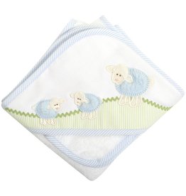 3 Marthas Boxed Hooded Towel Set Blue Lamb