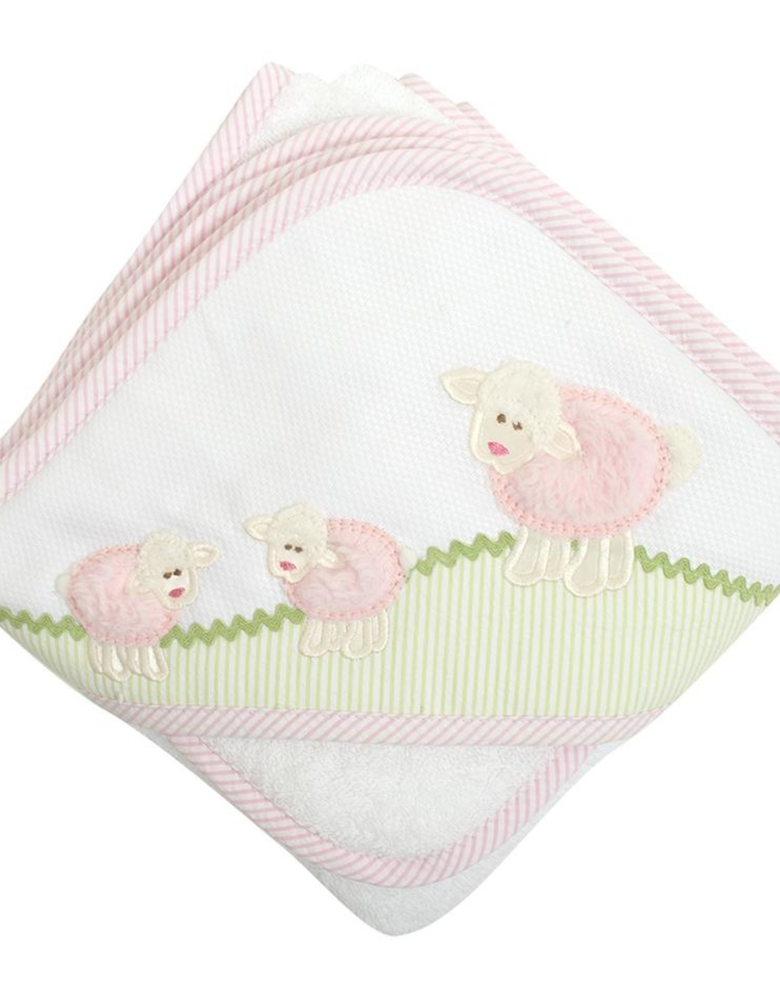 3 Marthas 3M Boxed Hooded Towel Set Pink Lamb