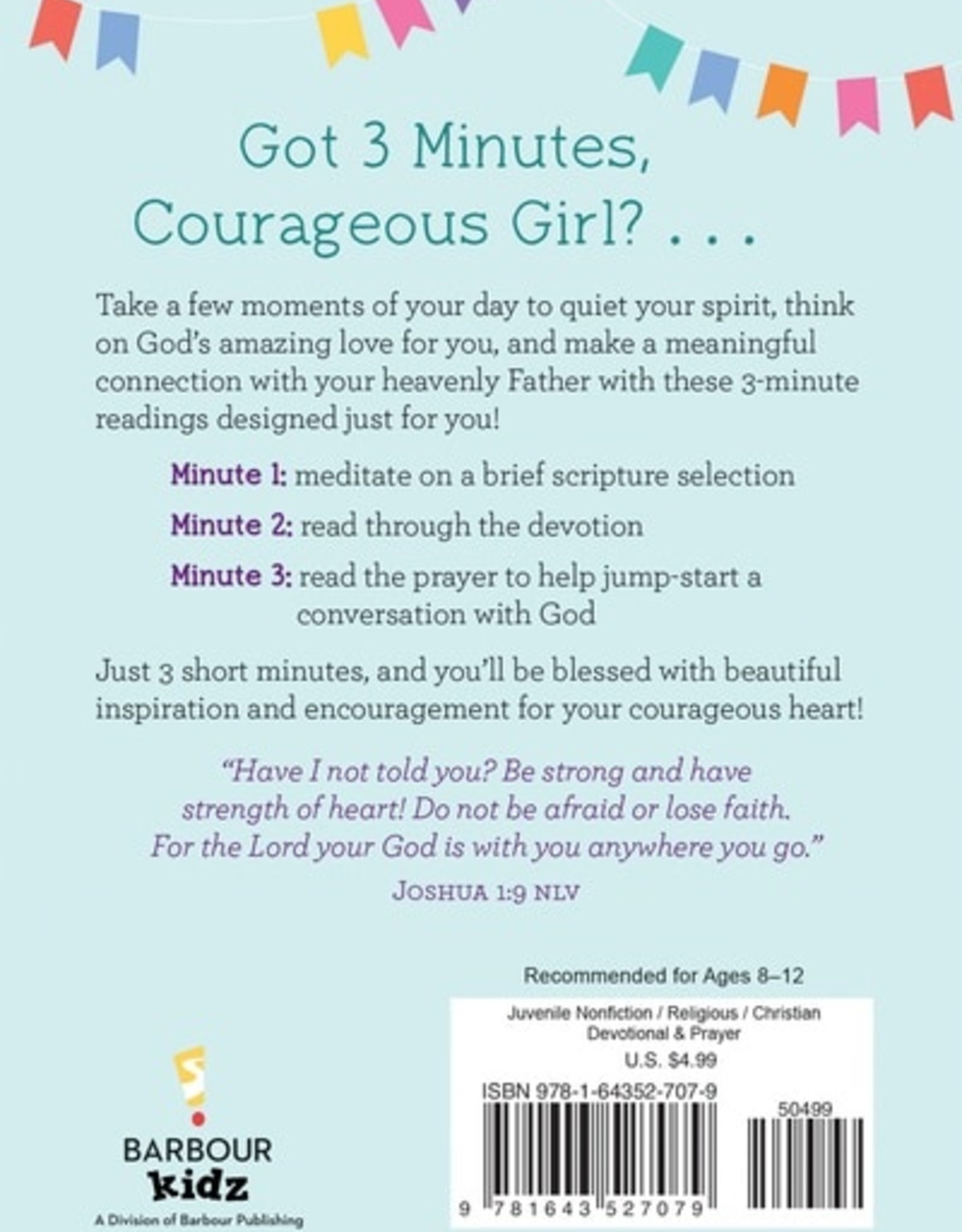 Barbour Publishing 3 Minute Devotions for Courageous Girls
