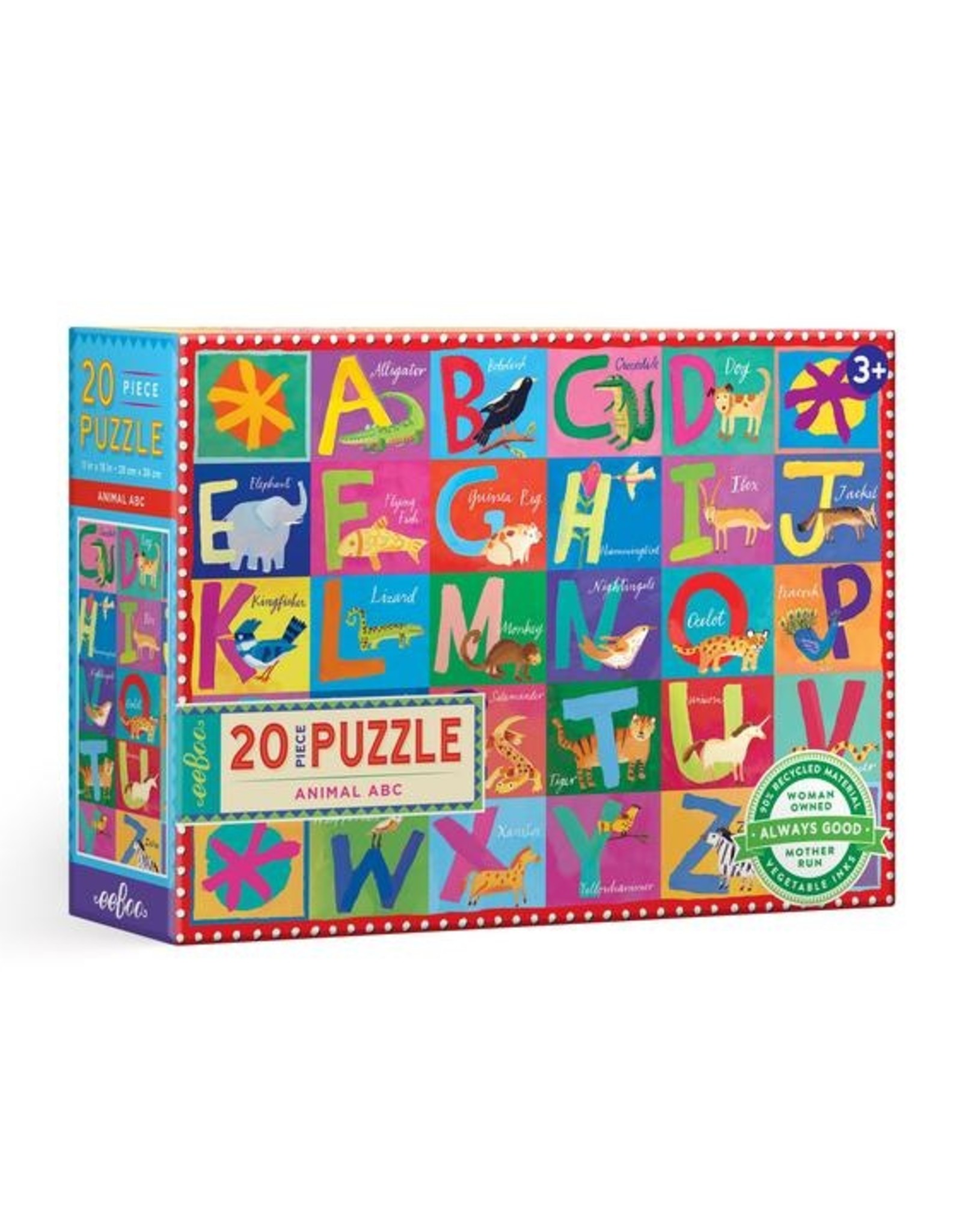 Eeboo Animal ABC 20pc Big Puzzle