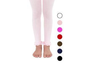 Jefferies Pima Cotton Ruffle Footless Girls Tights - 1 Tights
