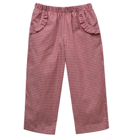 Vive la Fete Ruffle Pocket Pant Red Check