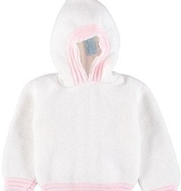 Zip Back Hoodie Pink/White