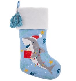 Stephen Joseph Embroidered Christmas Stocking Shark