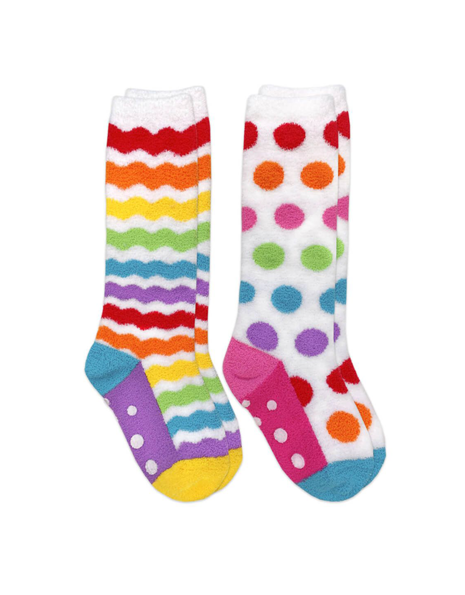 Jefferies Socks Girls Llama and Hearts Fuzzy Non-Skid Slipper Socks 2 Pair  Pack