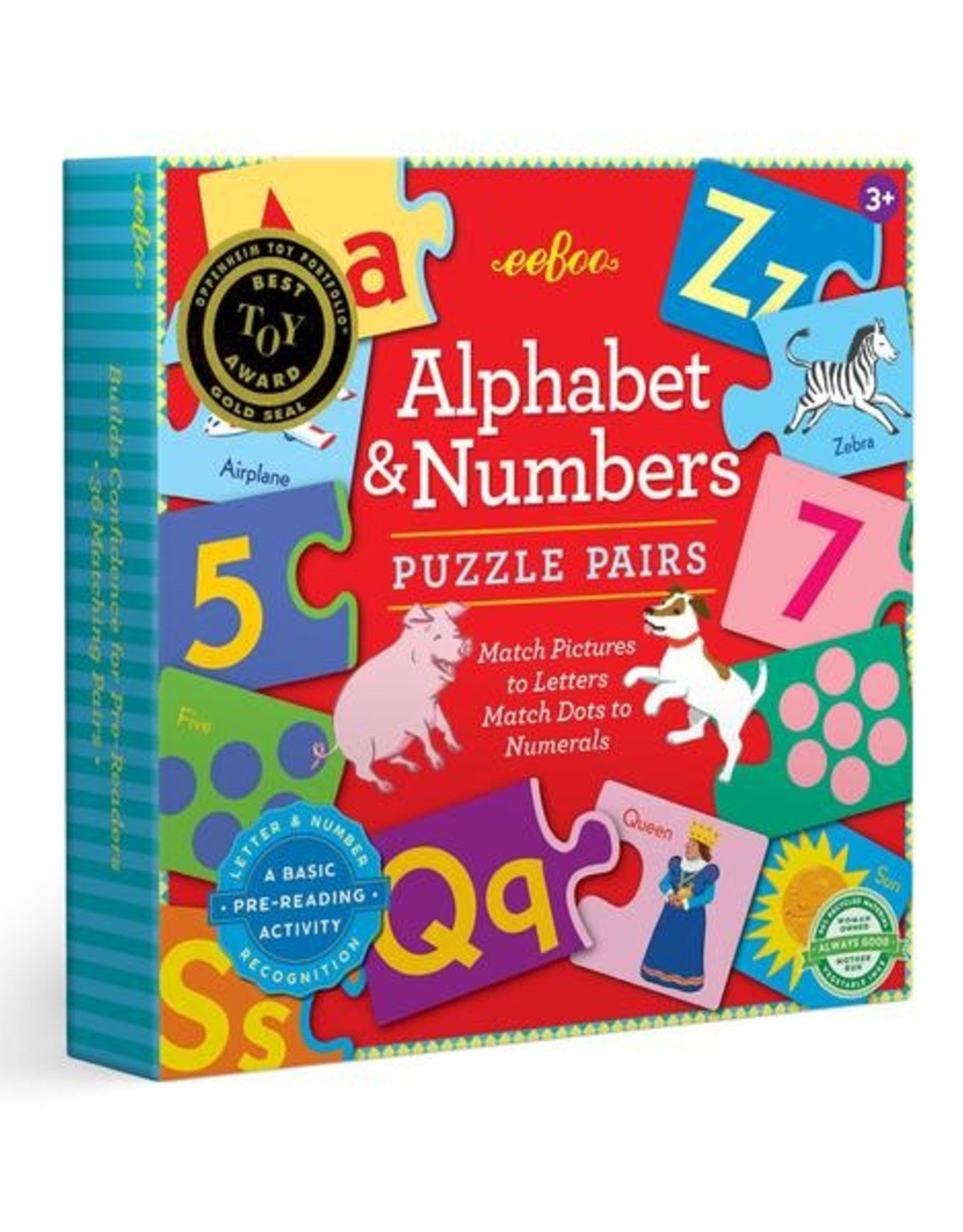 Eeboo Alphabet &Numbers Puzzle Pairs