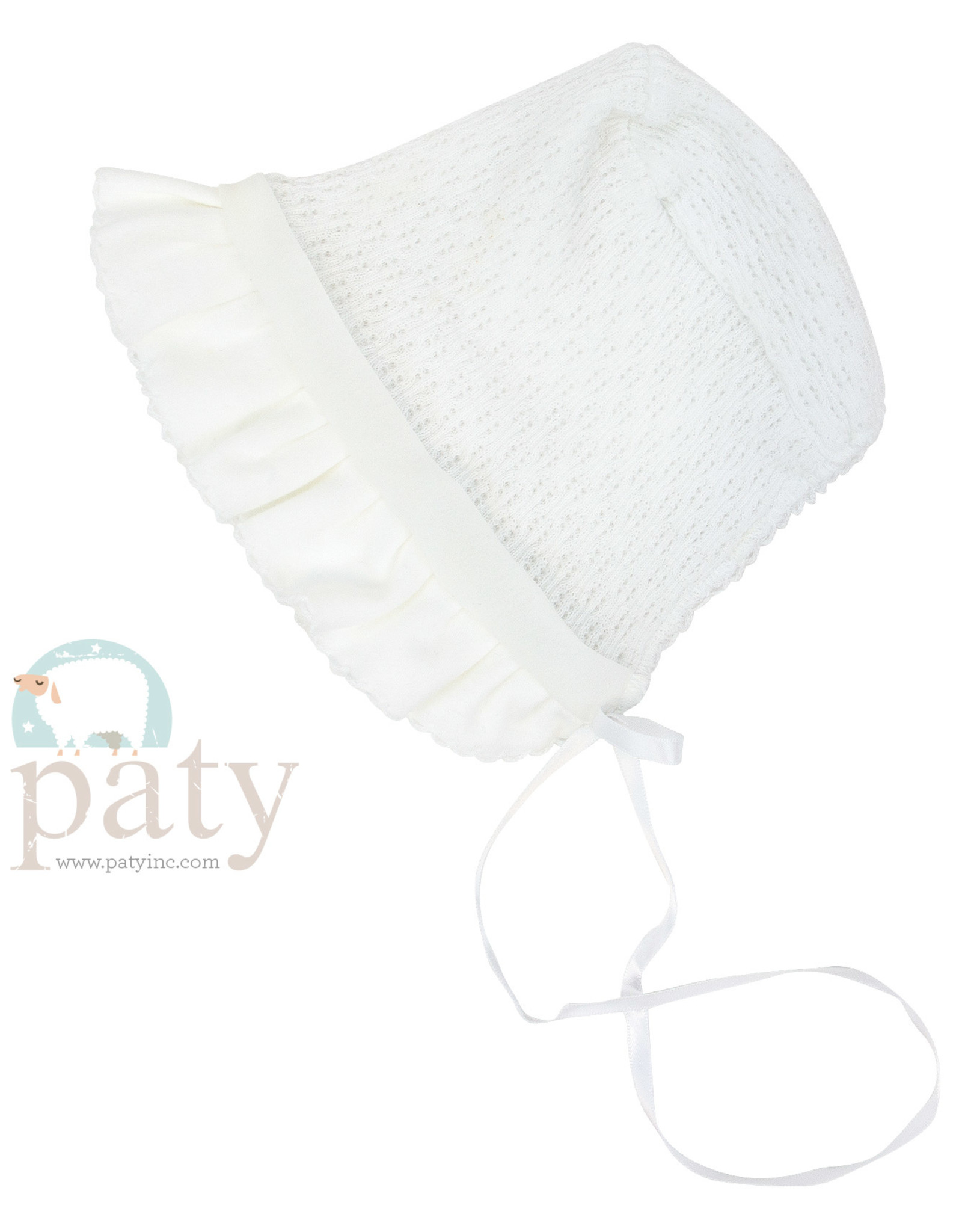 Paty, Inc. 118 Bonnet w/eyelet white