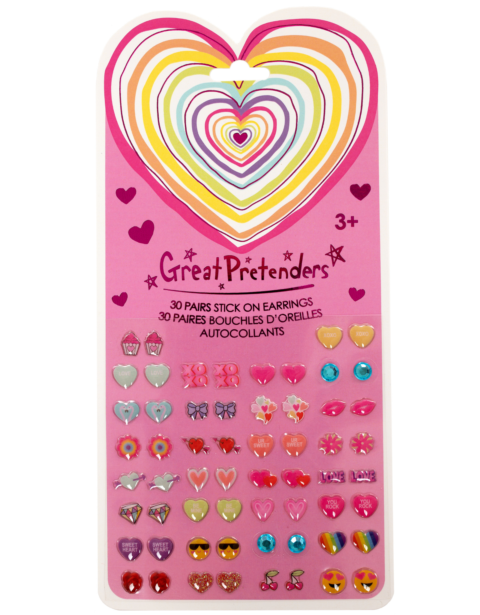 GreatPretenders 87508 Heart Sticker Earrings