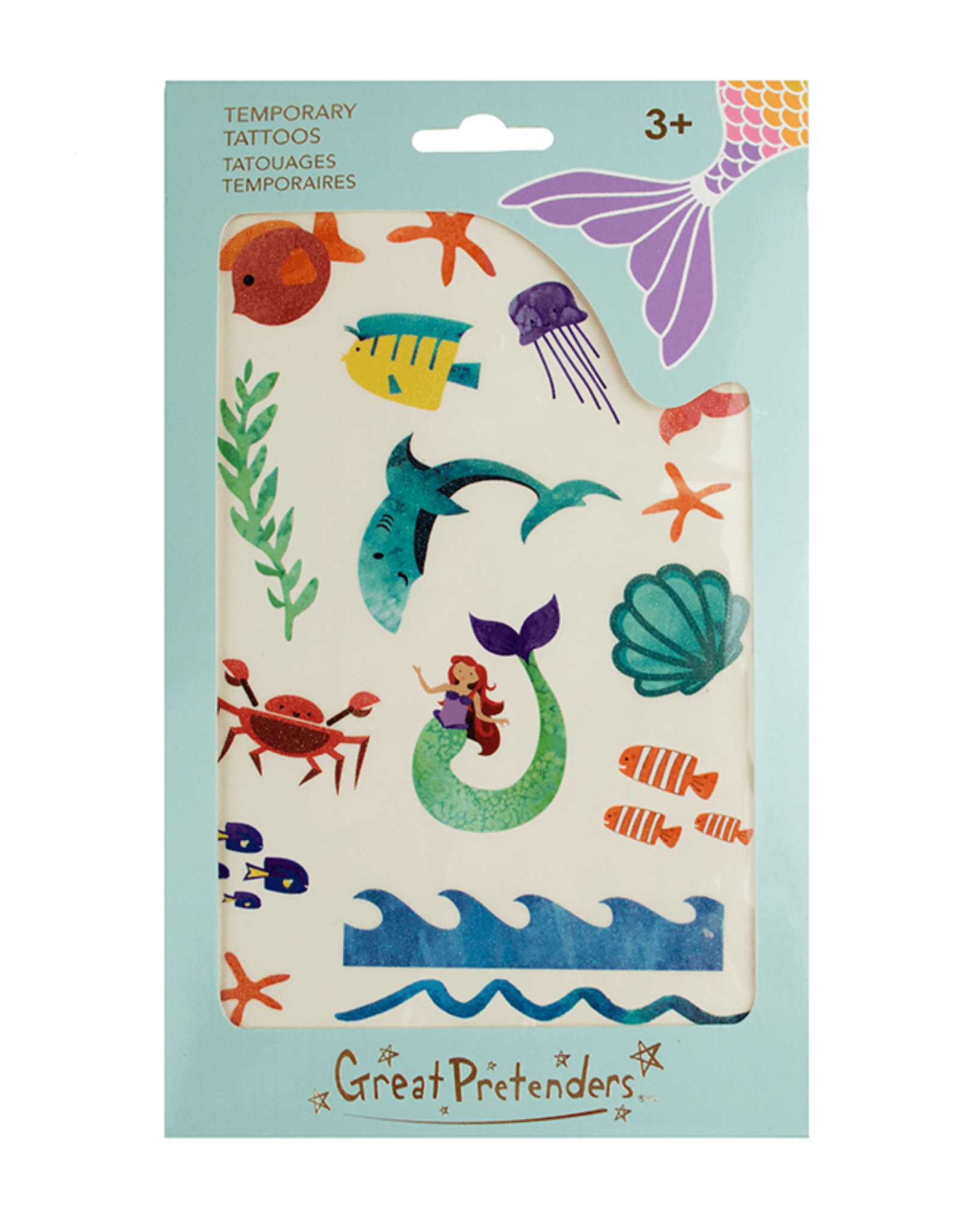 GreatPretenders 97454 Mermaid Temporary Tattoos