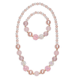 GreatPretenders Pinky Pearl Necklace & Bracelet Set