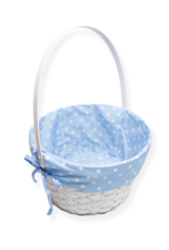 Burton & Burton Lined Easter Basket w/ Embroidery Blue Dot