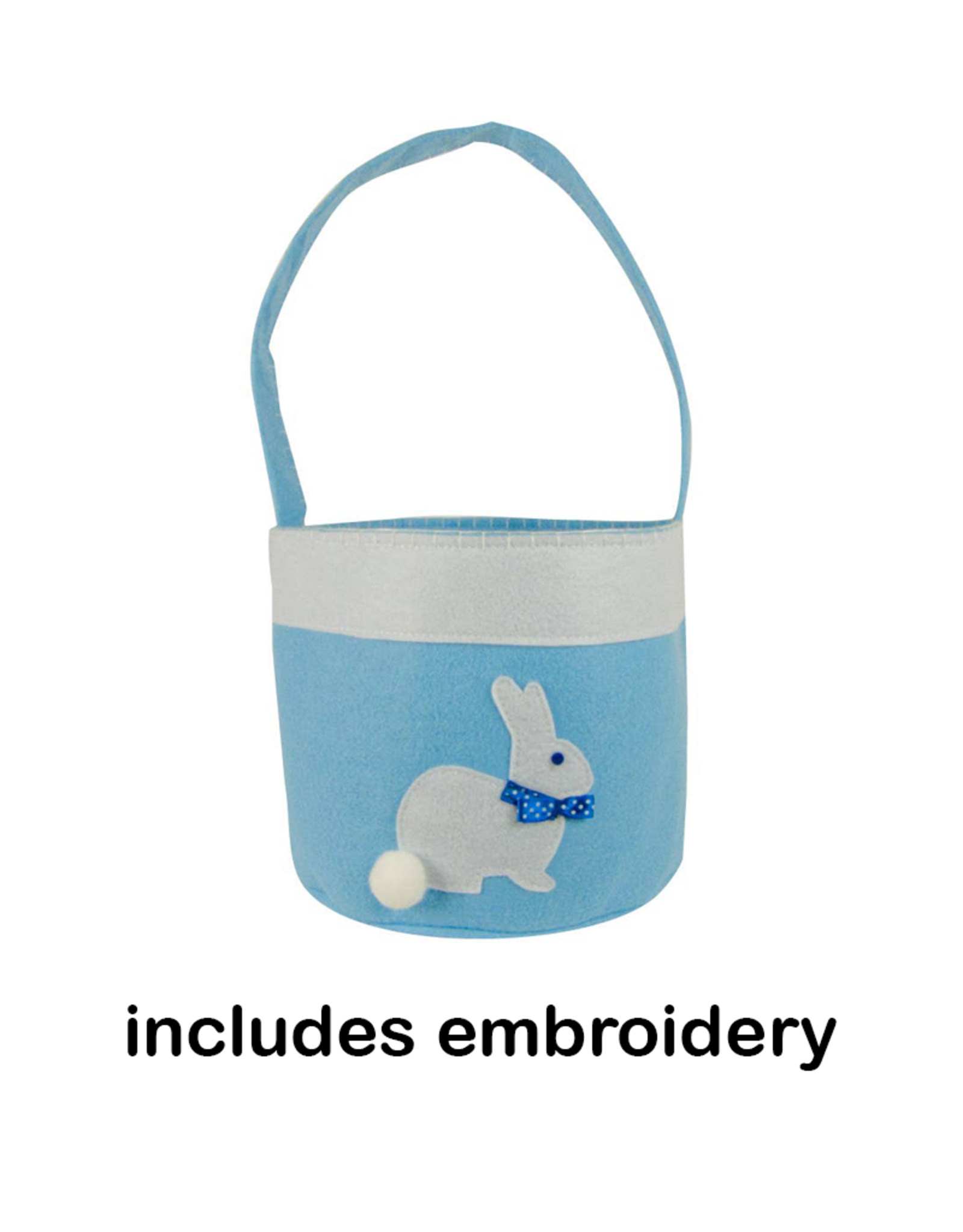 Groovy Holidays Bunny Basket w/embroidery peter blue