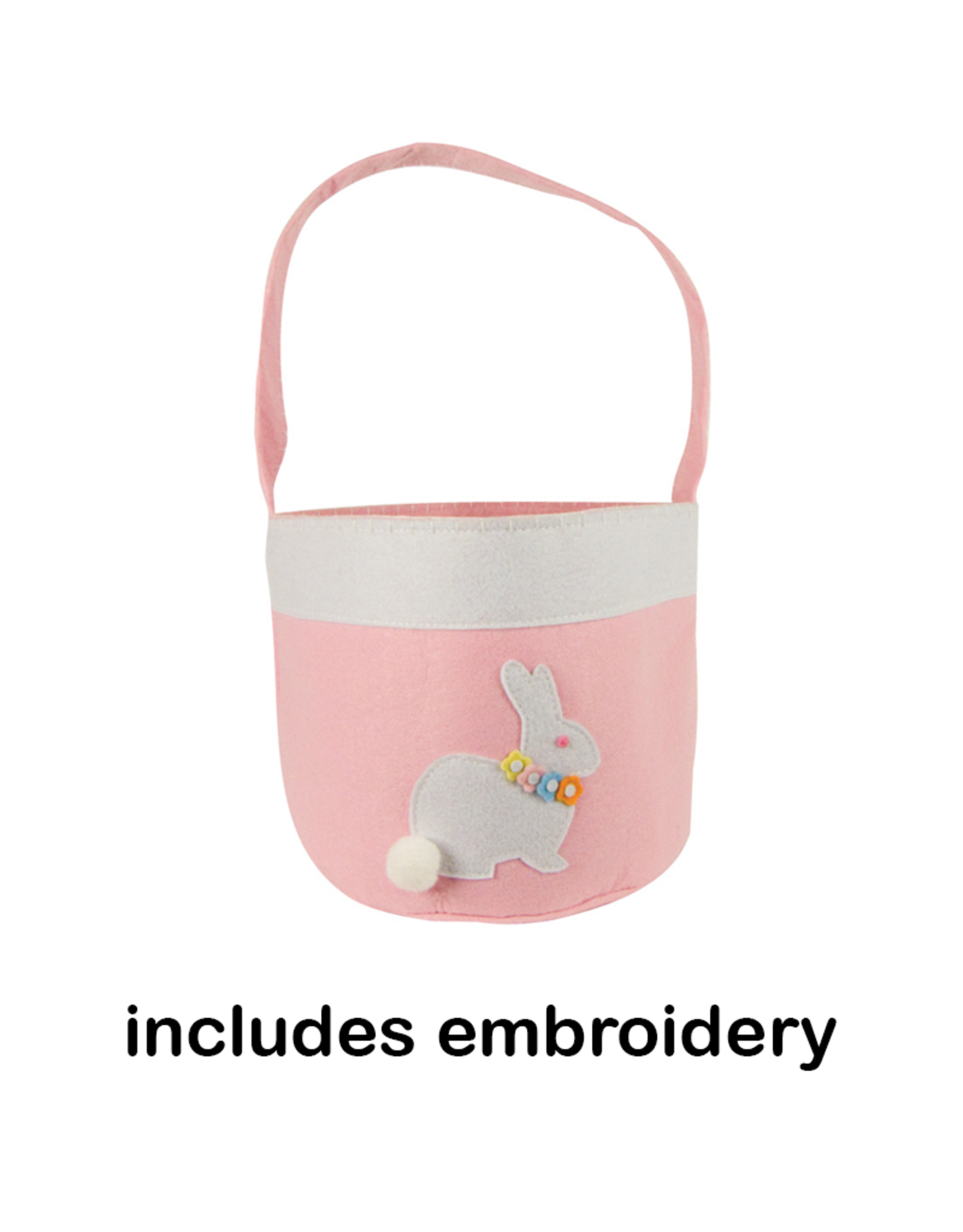 Groovy Holidays Bunny Basket w/embroidery april pink