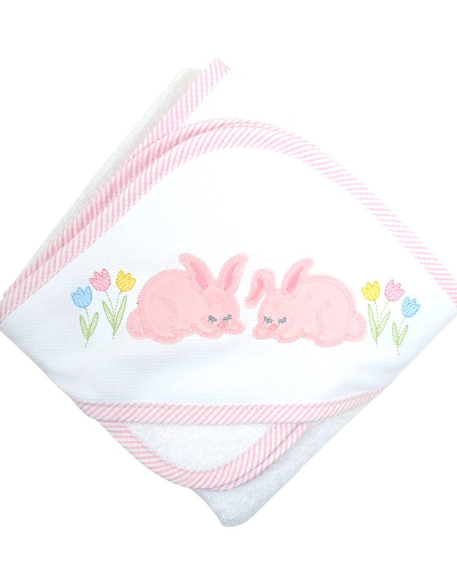 3 Marthas 3M Boxed Hooded Towel Set Pink Bunny