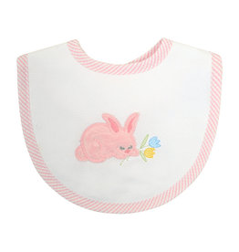 3 Marthas Medium Appliqued Bib Pink Bunny