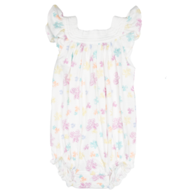 Feather Baby Square Neck Bubble Doodle Floral