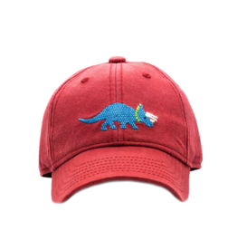 Harding Lane Embroidered Hat Red Triceratops