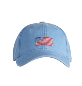Harding Lane Embroidered Hat Light Blue American Flag