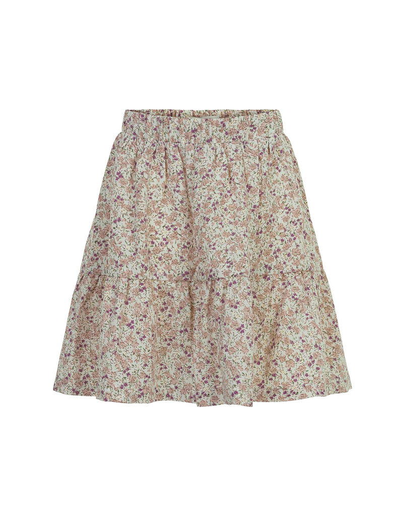 Creamie Purple/Cream Floral Skirt - Spoiled Sweet Boutique