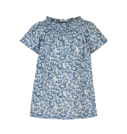 Creamie Blue Porcelain Floral Top