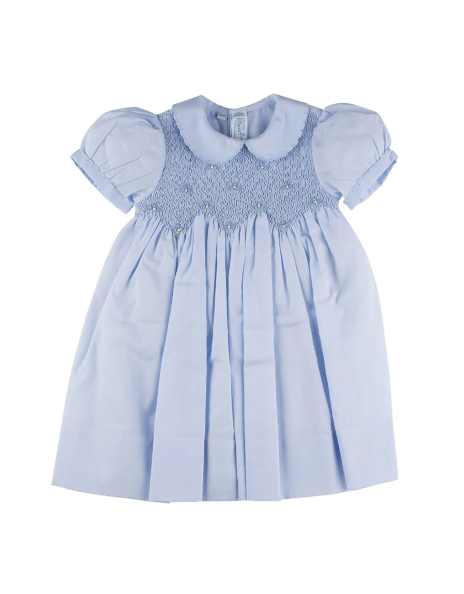 Feltman Brothers 17452 Smocked Dress w/Pearls Blue