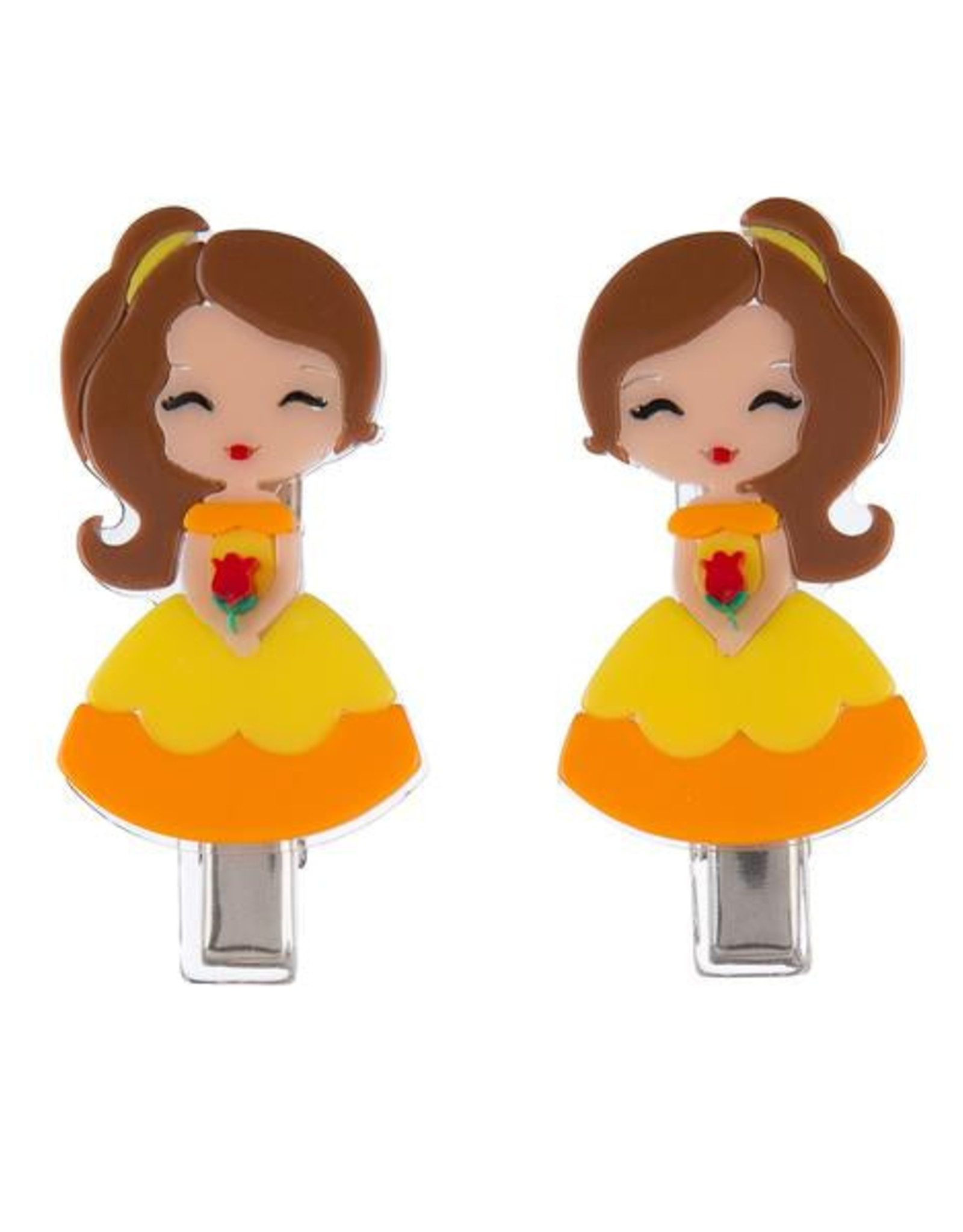 Lilies & Roses LR Alligator Clips Cute Doll Yellow Dress AC078-4