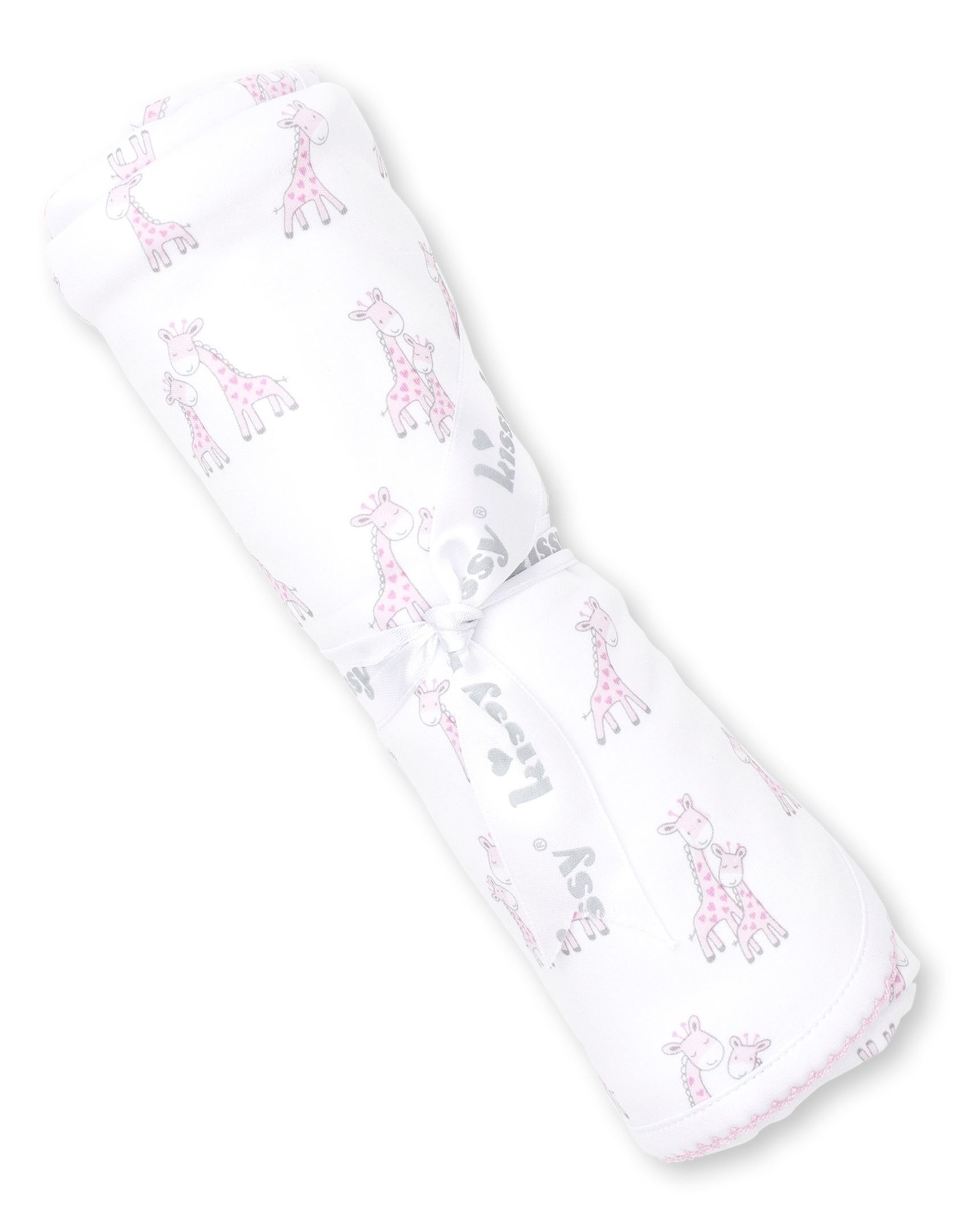 Kissy Kissy Giraffe Grins Blanket Pink