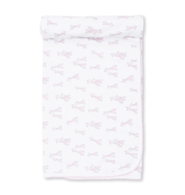 Kissy Kissy Giraffe Grins Blanket Pink