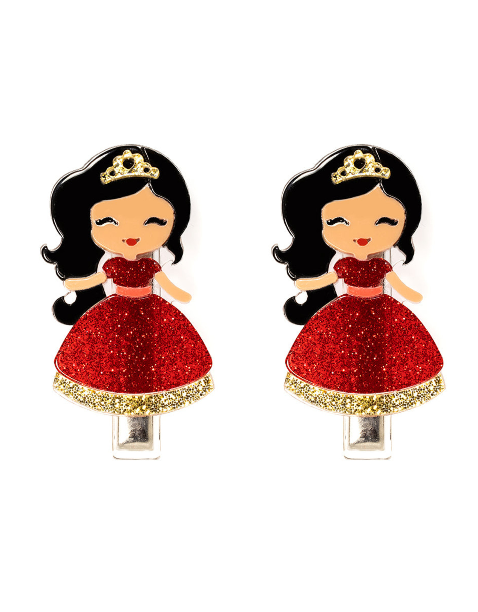 Lilies & Roses LR Alligator Clips Cute Doll Red Dress AC078-7