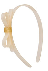 Lilies & Roses LR Headband Thin Bow Cream Pearl H032-1E