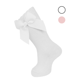 Carlomagno Socks Knee Sock Grosgrain Bow - Sizes 0-2