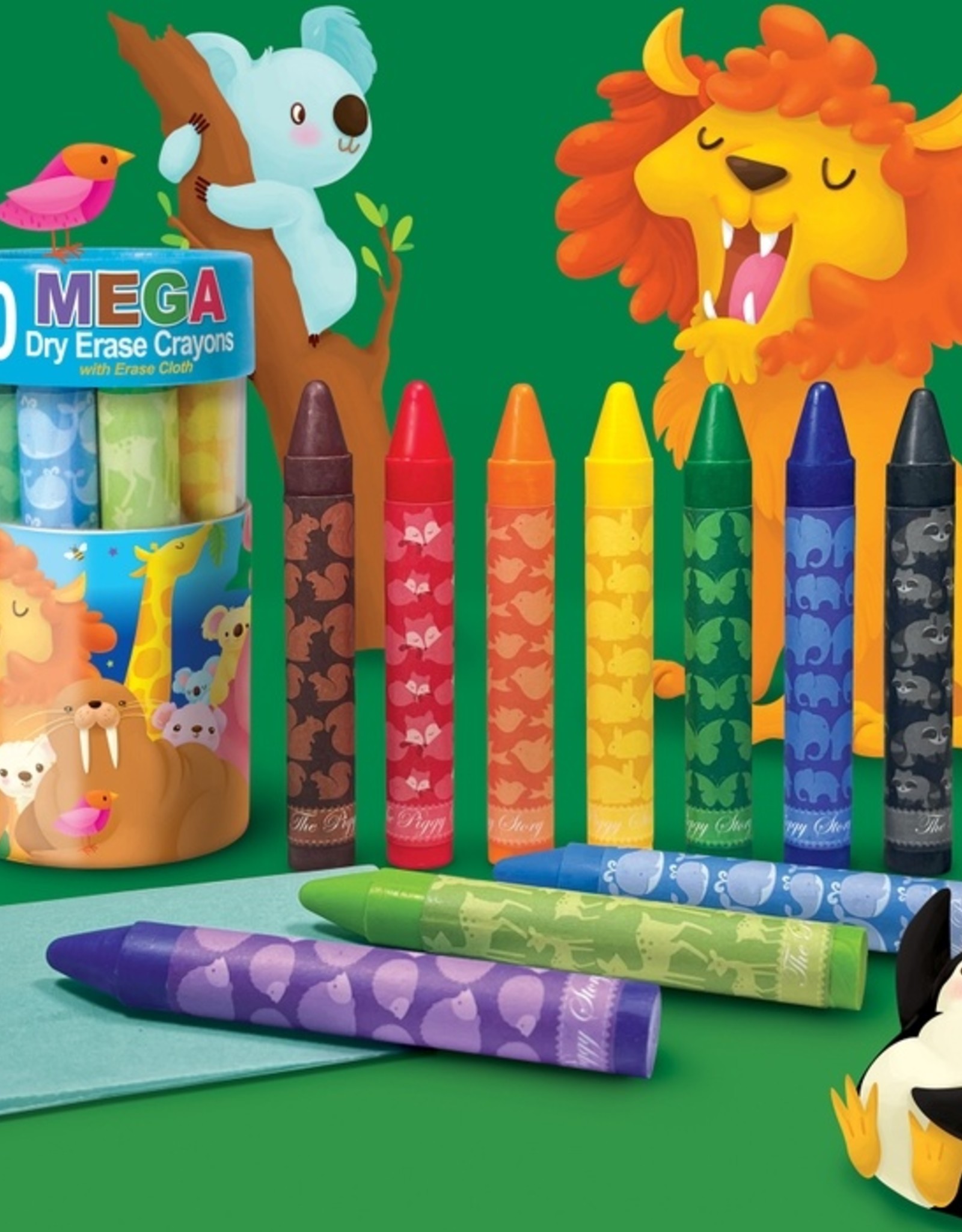 The Piggy Story Animals Around the World Dry Erase Mega Crayons