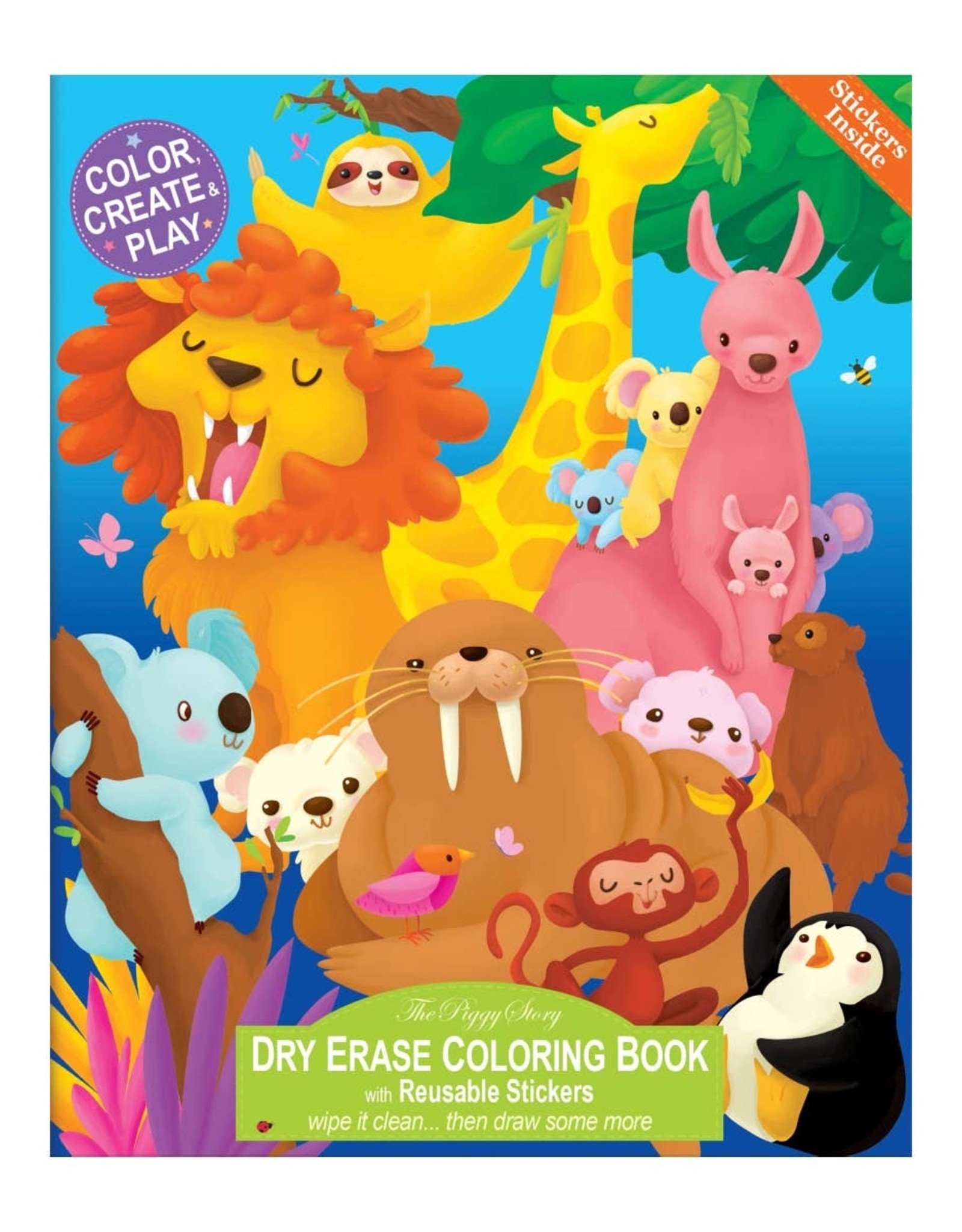 The Piggy Story Animals Around the World Dry Erase Coloring Book