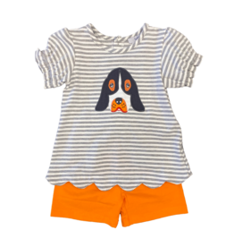 Ishtex Grey/Orange Dog Short Set