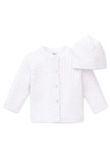 Little Me Cable Sweater White
