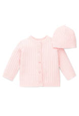 Little Me Cable Sweater Pink
