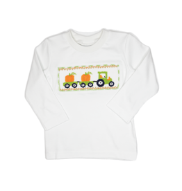 Delaney Smocked Pumpkin/Tractor Shirt