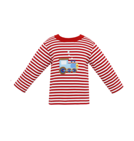 Claire and Charlie Red Stripe Train Shirt