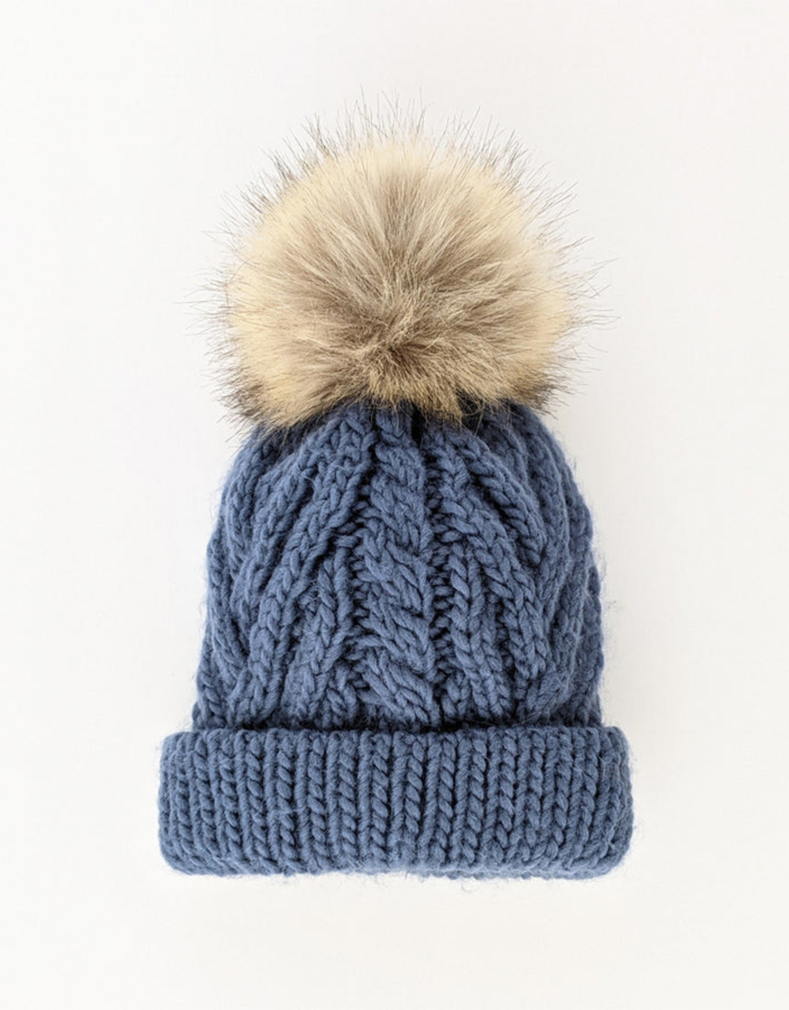 Huggalugs Pom Pom Hat Slate Blue