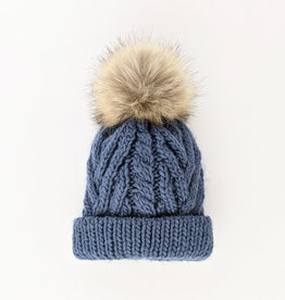 Huggalugs Pom Pom Hat Slate Blue