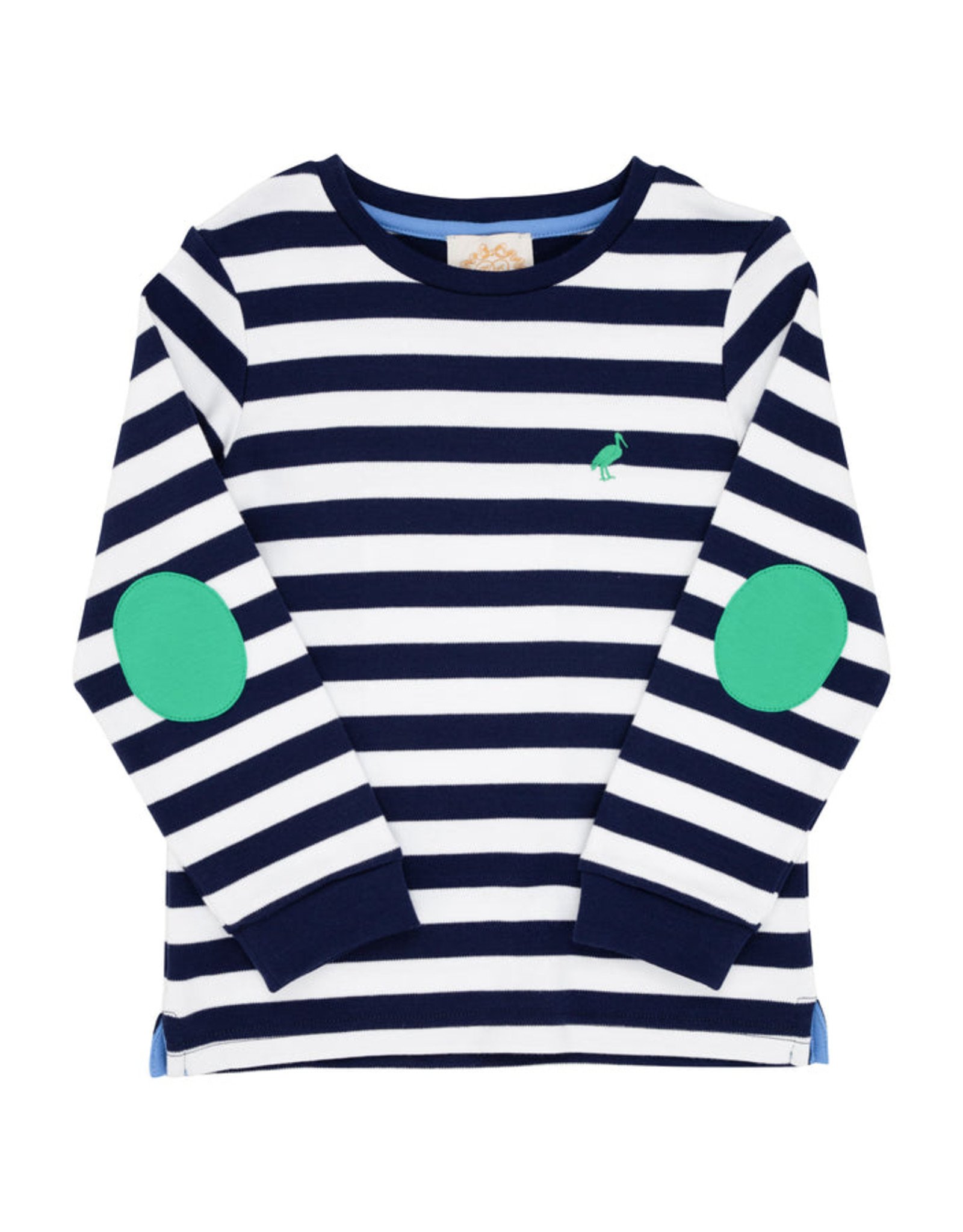 Long Sleeve Maternity T-Shirt Navy Colorblock Baseball Tee with Stripes, Green / L