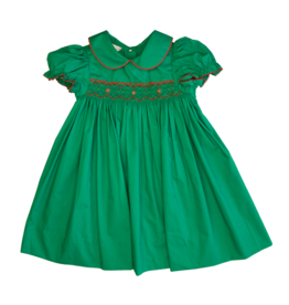 Baby Blessings Green/Red Smocked Dress