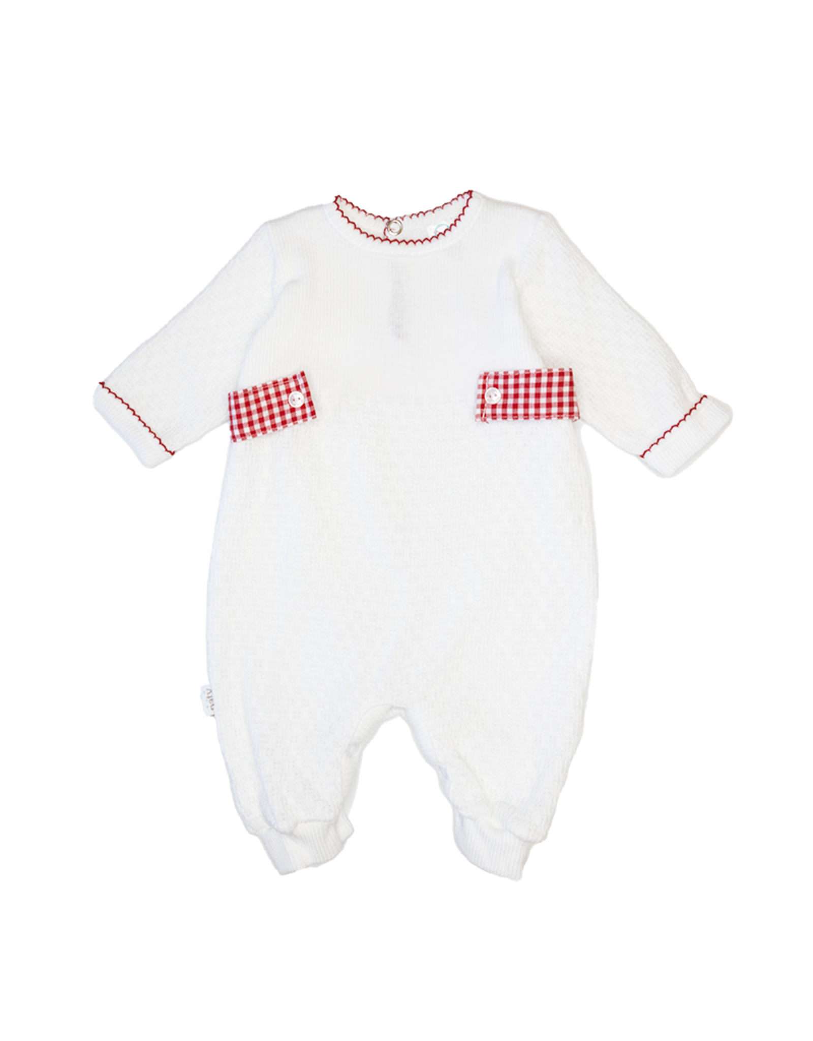 Paty, Inc. 166LSG Romper Gingham Red