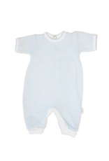 Paty, Inc. 266 S/S Romper Solid Stripe blue