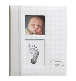 Pearhead Baby Memory Book Gray Gingham