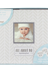 Pearhead Baby Memory Book w/Sticker Set, Gray