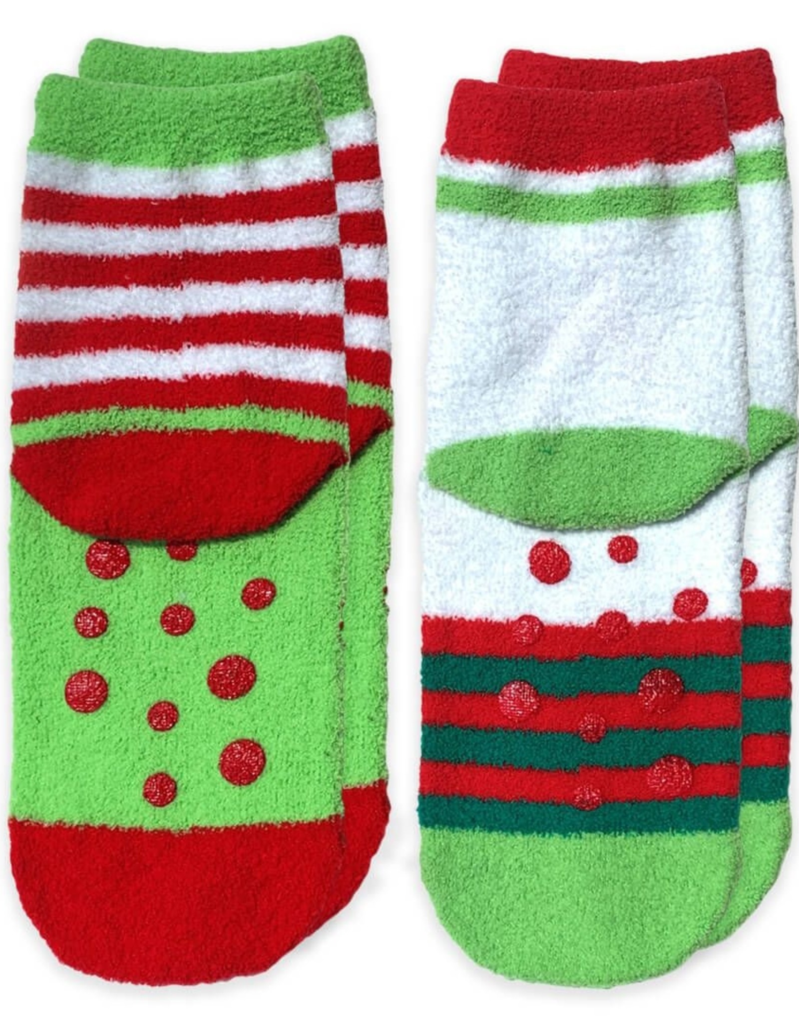 Jefferies Socks Unicorn and Rainbow Fuzzy Non-Skid Slipper Socks 2 Pair Pack