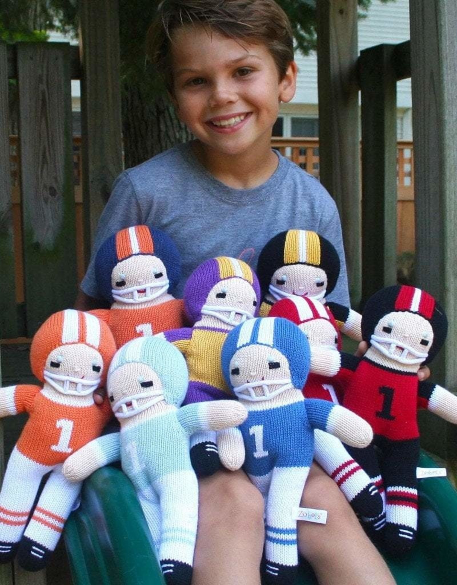 Zubels FP7 Football Player Rattle light blue